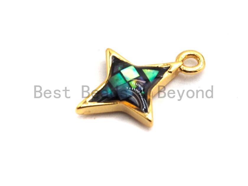 100% Natural Abalone Shell North Star Charm, Abalone Shell Charm, 10x14mm, Jewelry making Charms, SKU#Z346