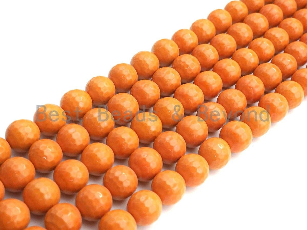 Natural Mother of Pearl Yellow Orange Round Faceted beads, 6mm/8mm/10mm/12mm MOP Beads, 15.5inch strand, SKU#T139
