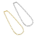 CZ Oval Link Gold Silver Adjustable Necklace, Sku#A118
