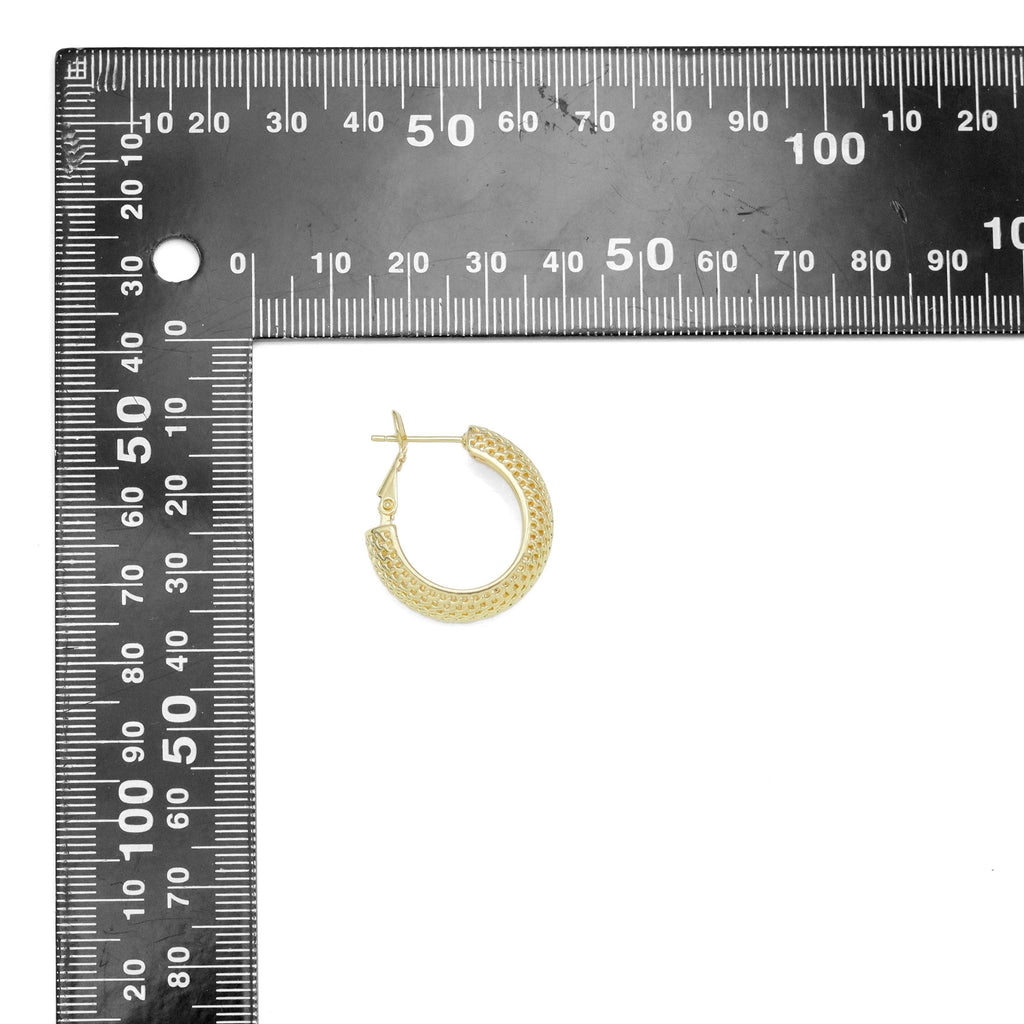 Hollow Out Thick Band Latch Back Earrings, Sku#LX680