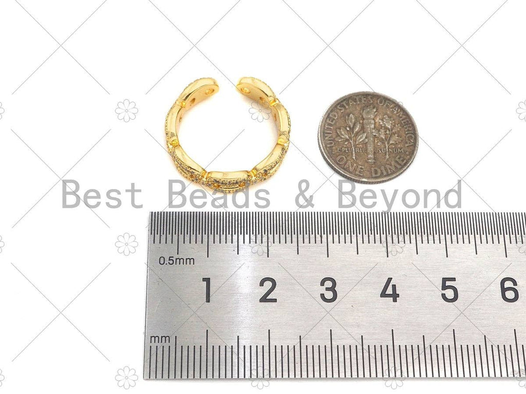 CZ Pave Mariner Link Ring, Stackable Ring, sku#LD49