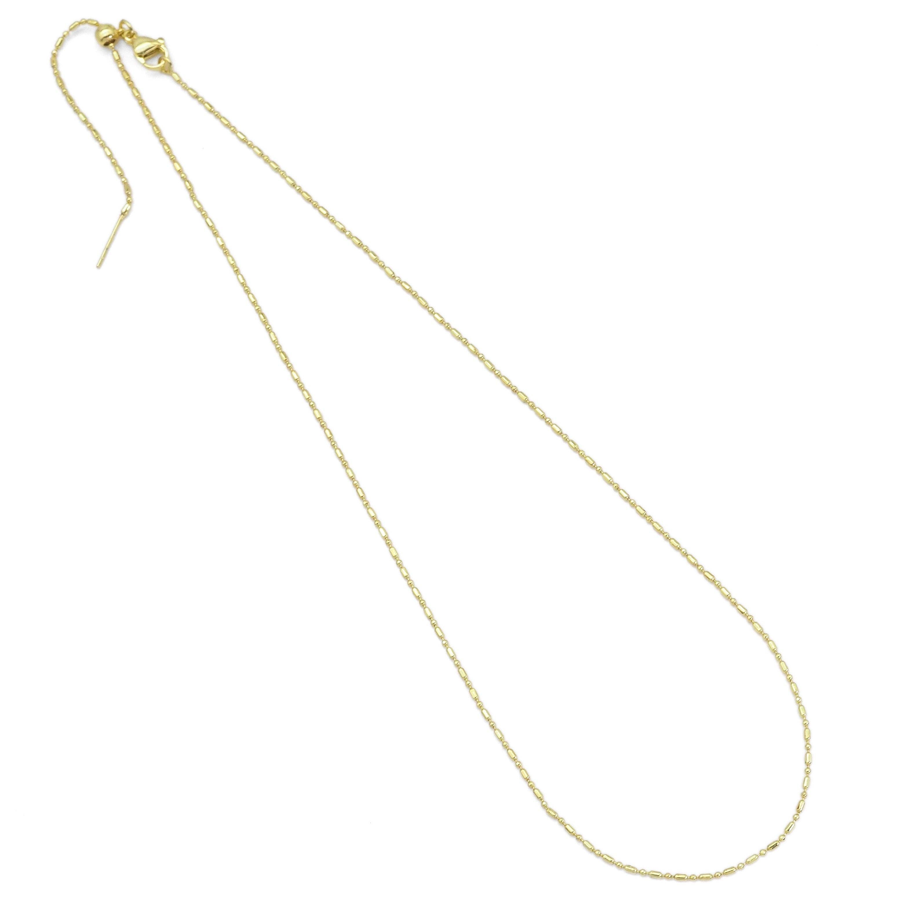 Dainty tuve round ball thin Adjustable Necklace, Sku#LD491