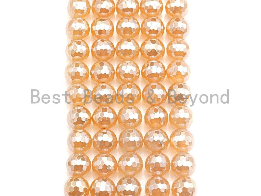 Mystic Faceted Agate Beads,6mm/8mm/10mm/12mm Gold Champaign Color Agate Gemstone Beads, 15.5" Full Strand, Sku#U688