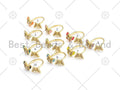 CZ Enamel Butterfly Shape Adjustable Ring, Sku#X272