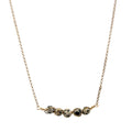Dalmatian Jasper Wire Wrapped Pod Necklace 18 Inch Gold