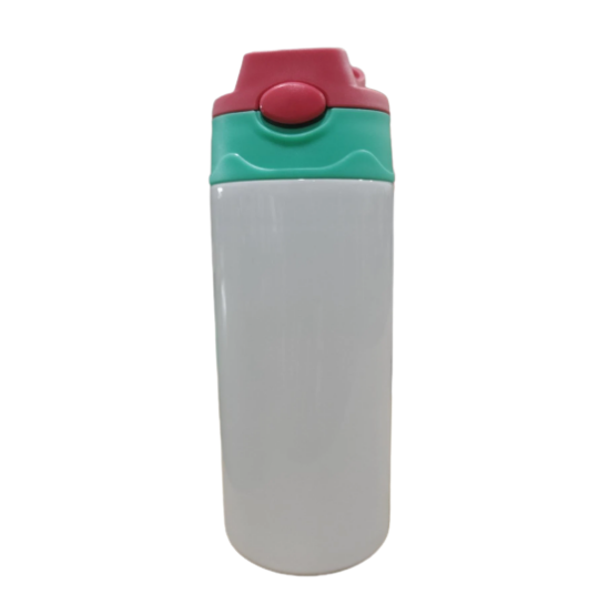 Gobelet Sippy 20oz vierge à sublimation pour enfants, droit, en acier inoxydable blanc, gobelet pour enfants, bouteille d'eau de sport avec poignée