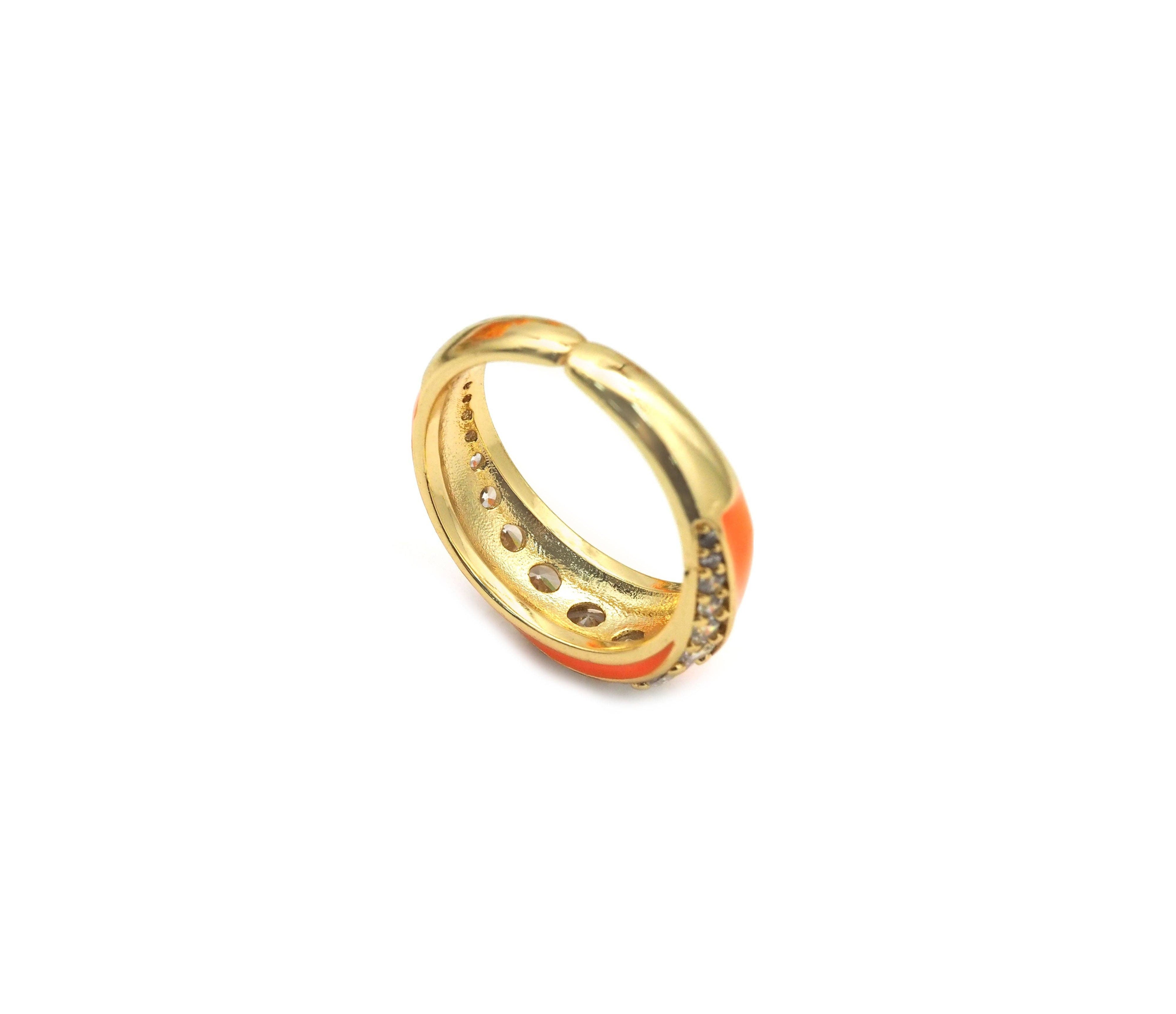 Diamond Enamel Ring, Sku#X355