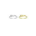 Silver Gold I Love You Heart Thin Adjustable Ring, Sku#A446