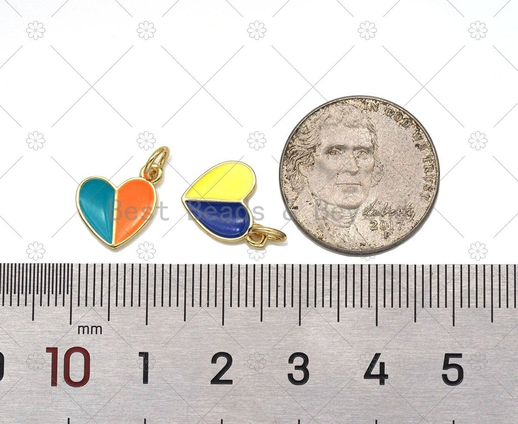Enamel Heart Charm, Sku#JD18