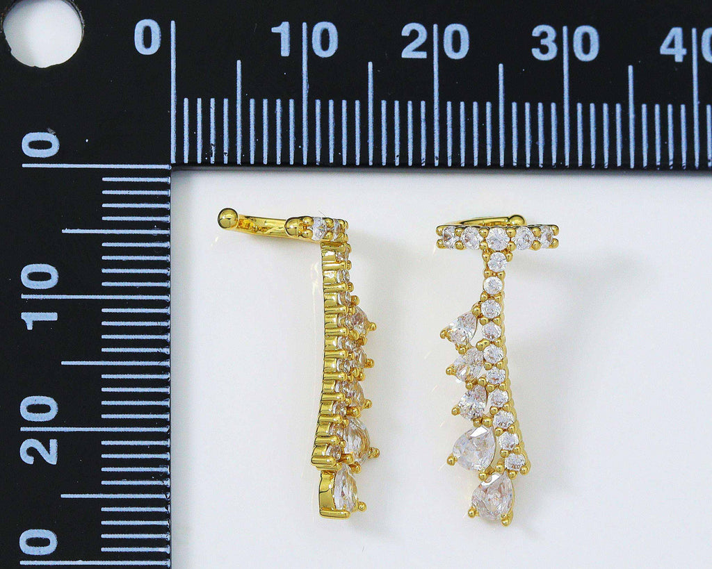 CZ Dangle Earrings, Sku#B202