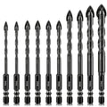Masonry Spiral Drill Bit Set, Concrete Drill Bit Set for Tile, Brick, Glass, Plastic and Wood, Tungsten Carbide Tip for Ceramic Tile, Wall Mirror, Paver on Concrete or Brick Wall