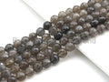 Top Quality Natural Black Moonstone Faceted Beads, 6mm/8mm/10mm/12mm Round Faceted Black Moonstone Beads,15.5" Full Strand, sku#UA64