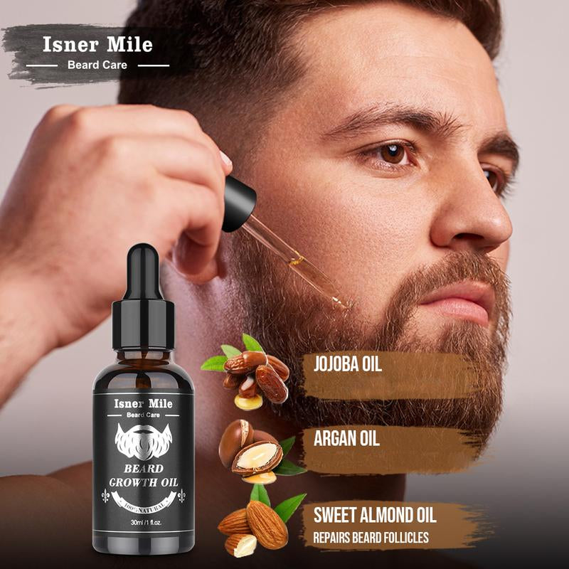 Valentine'S Day Gift Beard Grooming Kit, Men'S Gift Kit with Beard Oil for Beard, Beard & Mustache Facial Hair Care, Conditioner Balm, Handmade Comb, Storage Bag, Gifts for Men Him Dad Father Husband Boyfriend, Cozyvibes