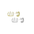 Gold Silver Claw Earrings, Sku#A243