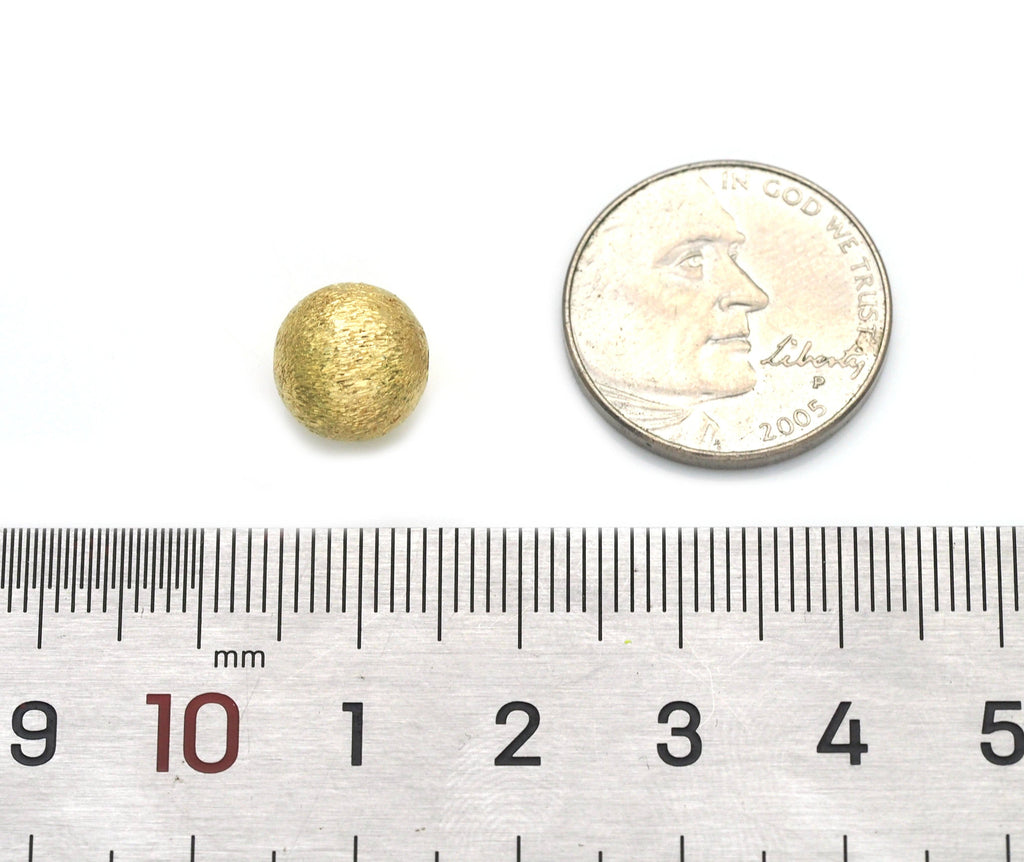 Brushed Gold Round Ball Spacer Beads, Sku#B339