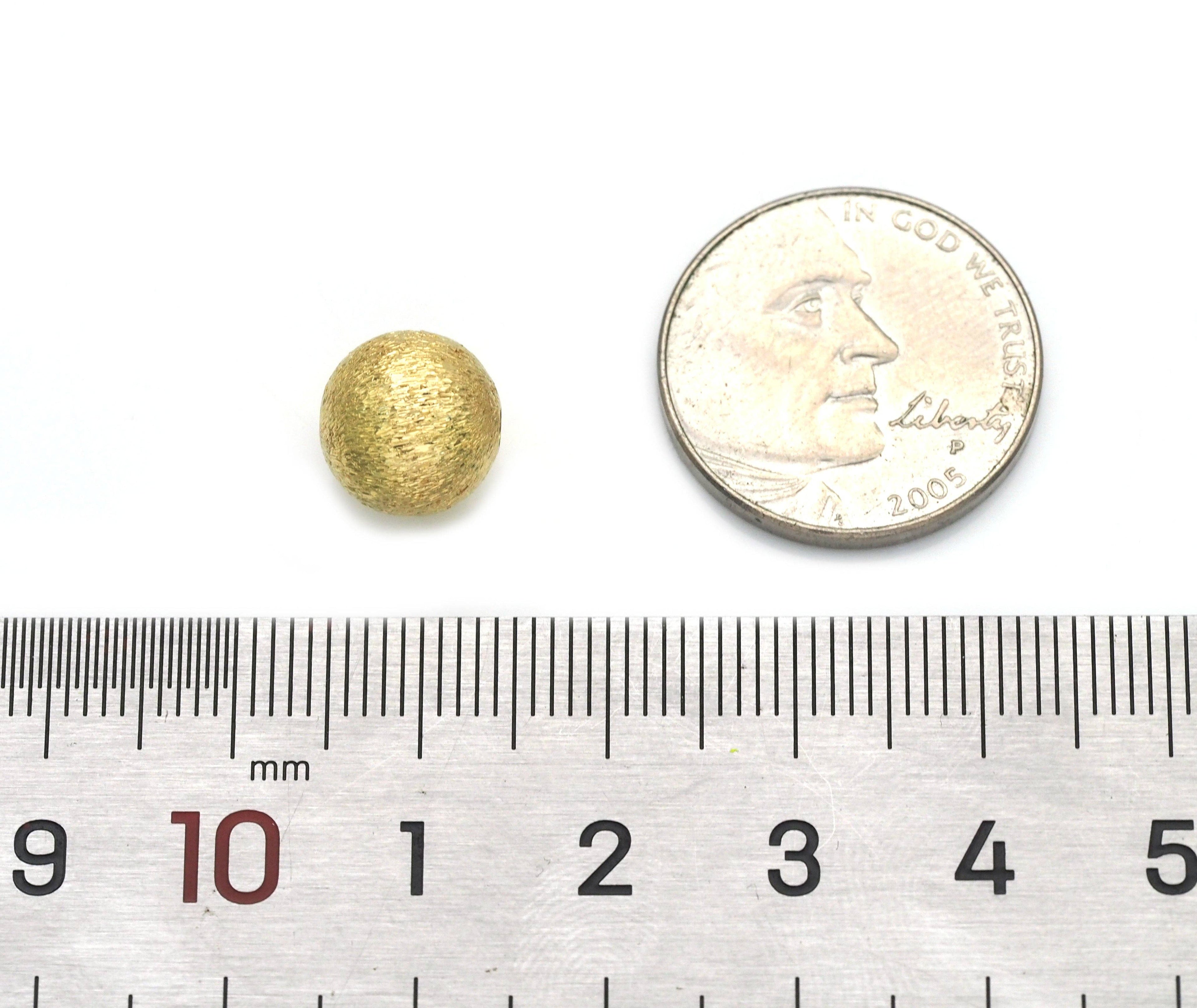 Brushed Gold Round Ball Spacer Beads, Sku#B339