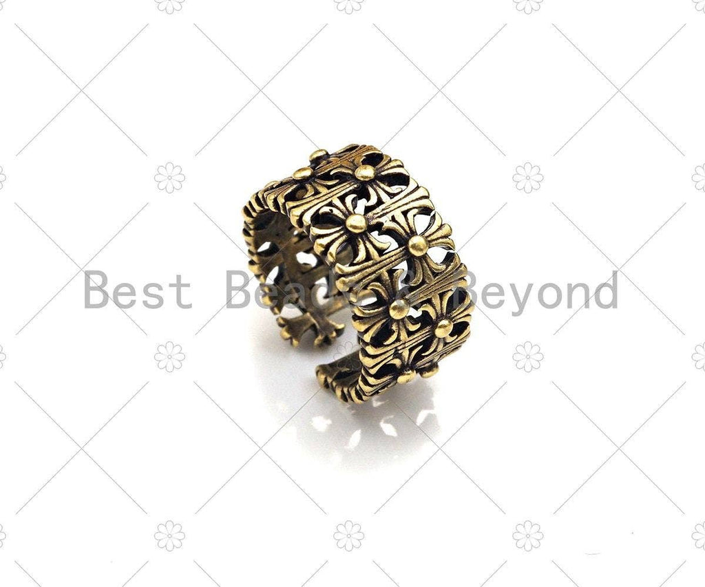 Cross Chunky Adjustable Ring, Sku#Y412