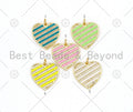 CZ Micropave Colorful Enamel Heart Shape Pendant, 18K Gold Filled Heart Charm, Necklace Bracelet Charm Pendant,20x19mm,Sku#L626