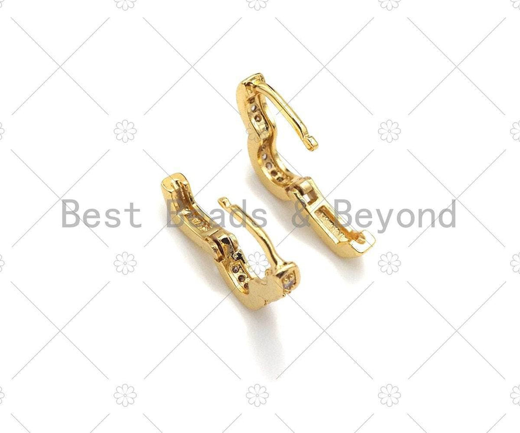 CZ Heart Shape Huggie Earring, Sku#LD58c