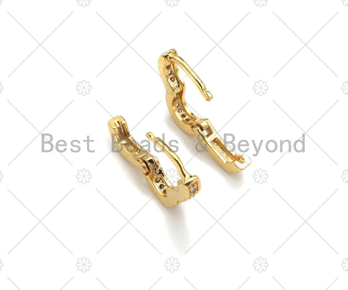 CZ Heart Shape Huggie Earring, Sku#LD58c