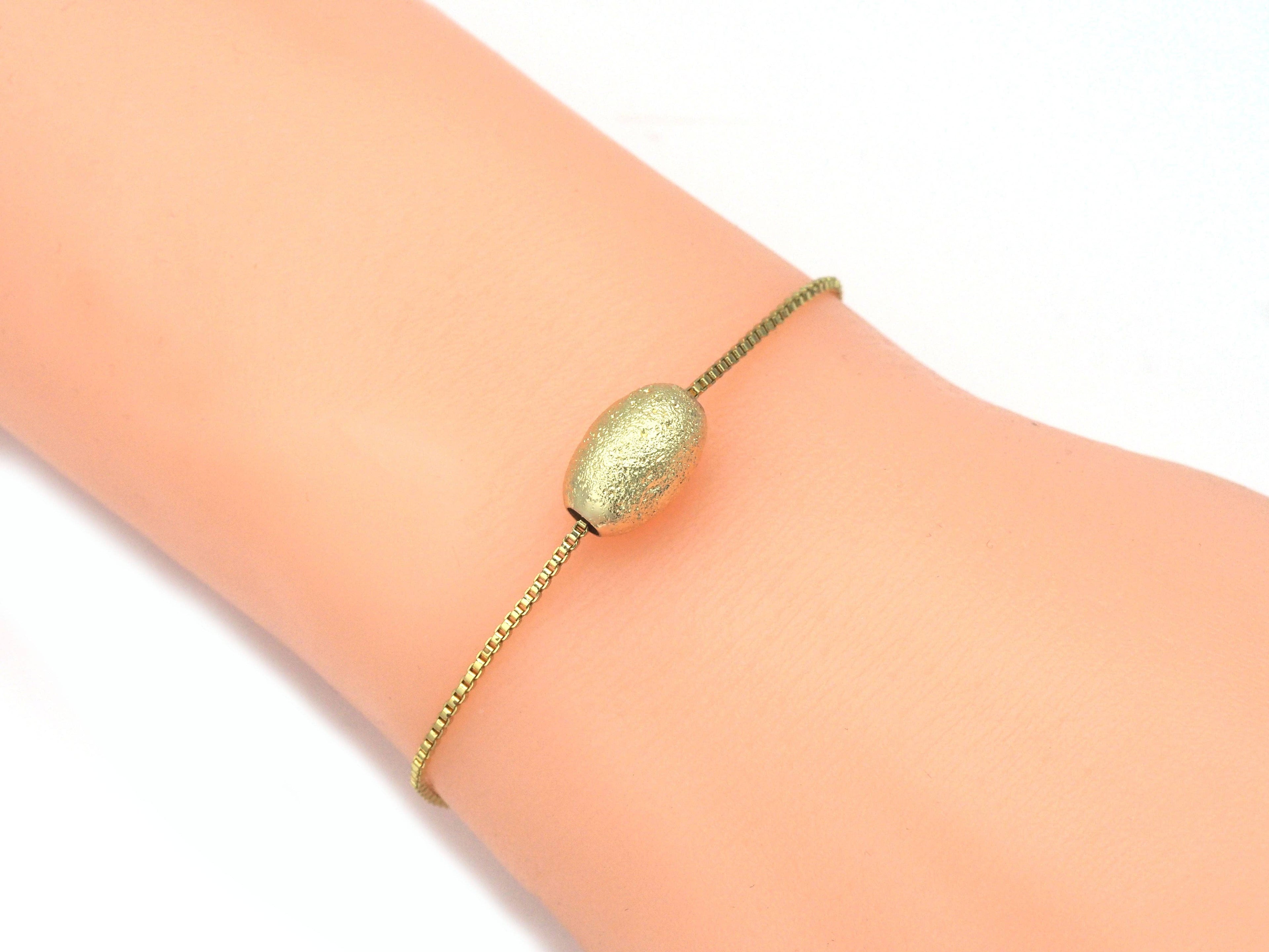 Matte Golden Silver Oval Shape Spacer Beads, Sku#B219