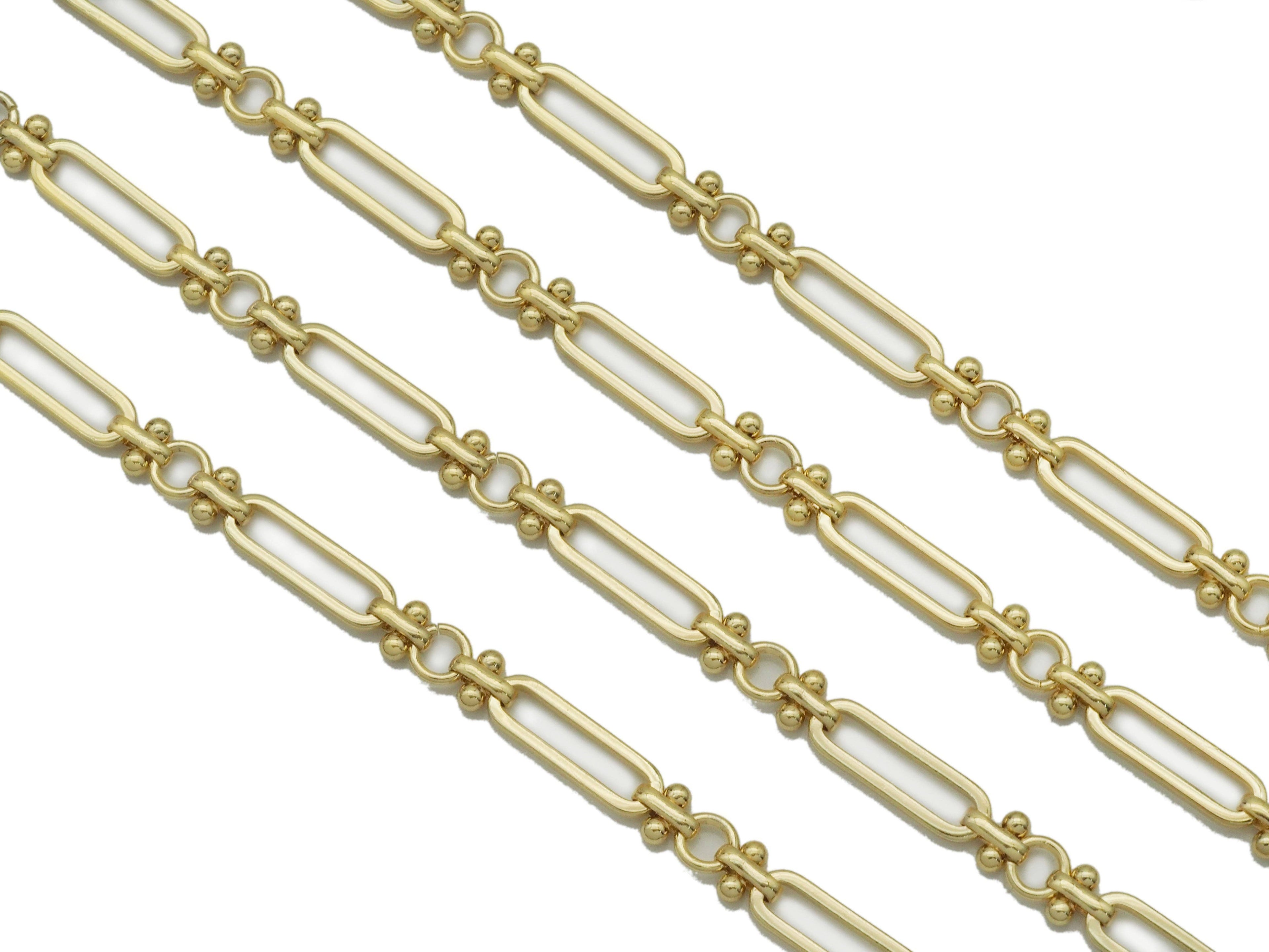 High Quality Long paperclip with dots bar connector Chain By
