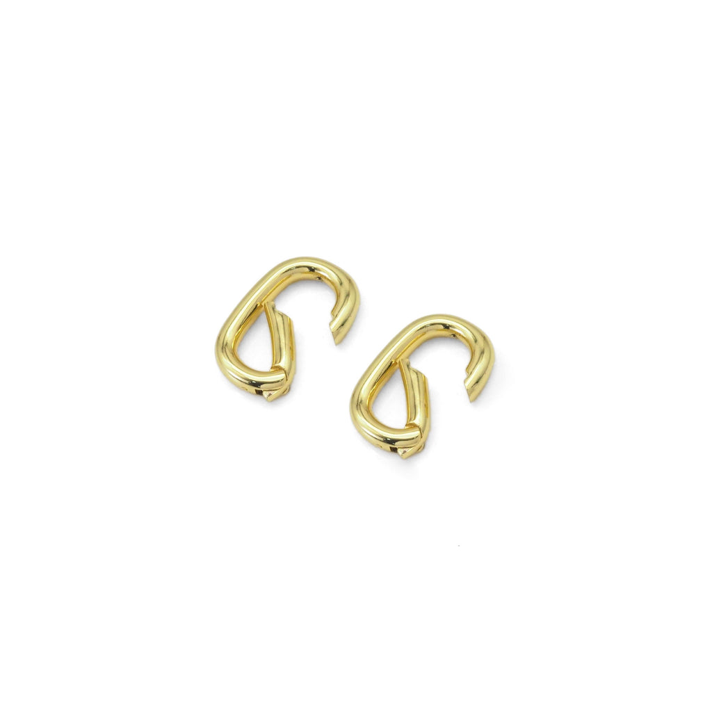 Plain Gold Oval Link Lock Clasp/Spring Clasp, Sku#Y838