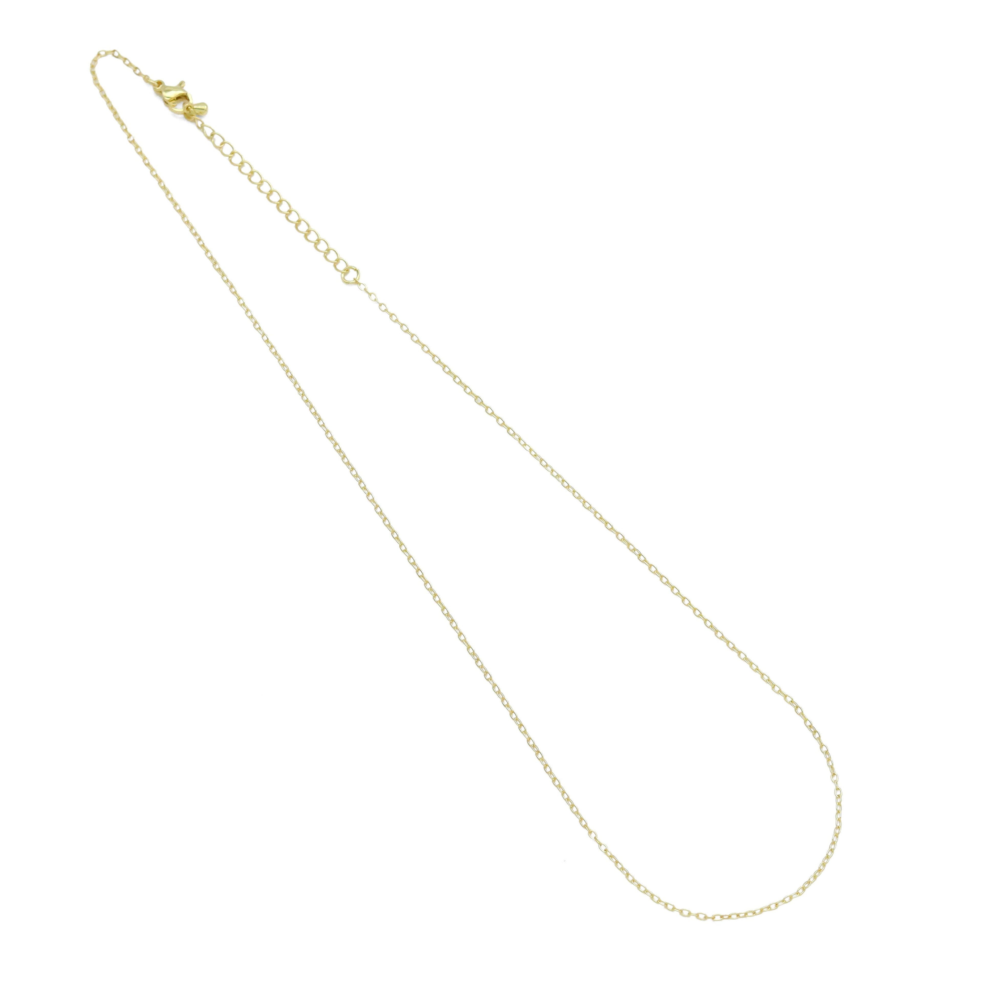 18K Gold Color Finished Trace Link Chain Necklace, sku#JD03