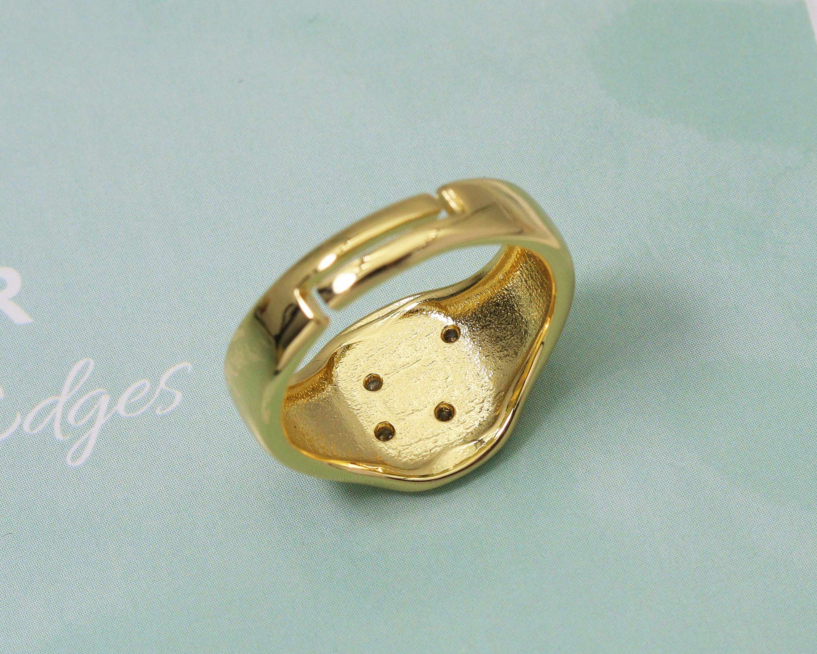 CZ Life Tree Signet Adjustable Ring, Sku#O93