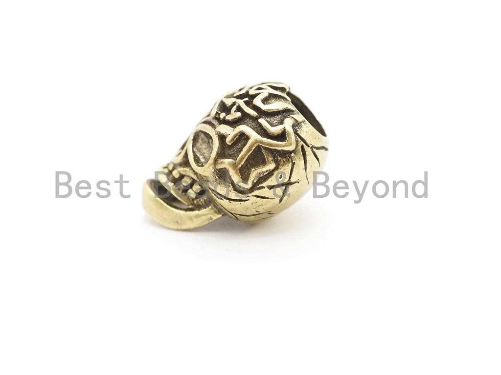 Antique Style Skull Mask Bead, For 550 Paracord Survival Bracelet, Men's Bracelet Beads, Paracord KeyChain Beads, 14x19x12mm, 1pc, sku#Y131