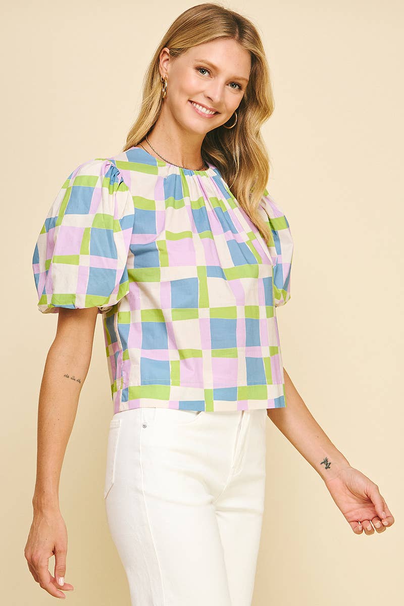 MEGAN- Spring Color Black Blouse