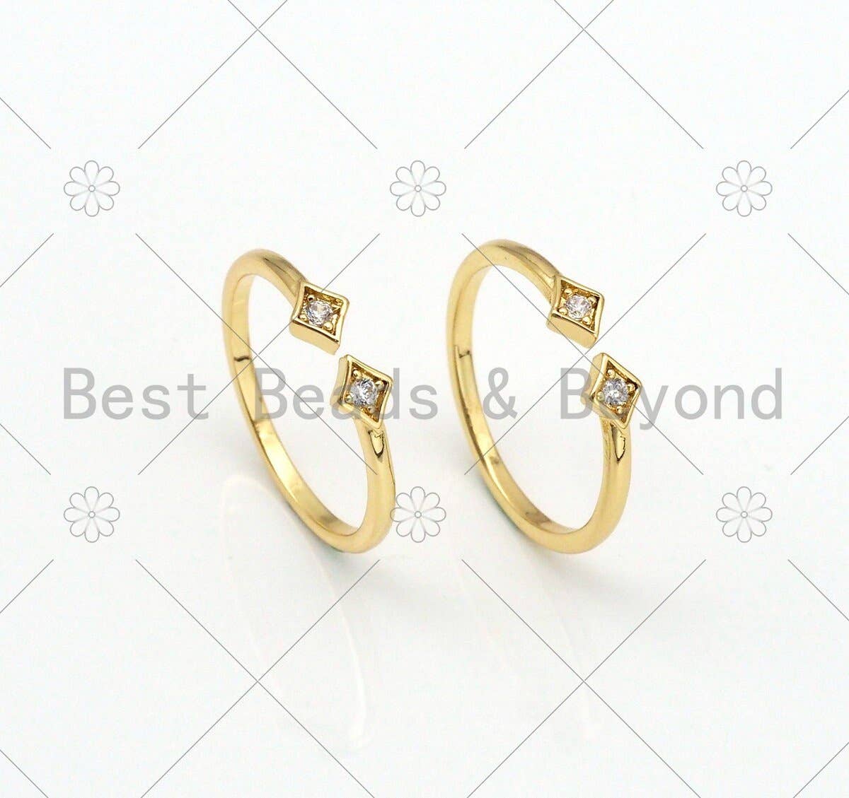 CZ Diamond Shape Adjustable Ring, Sku#X228
