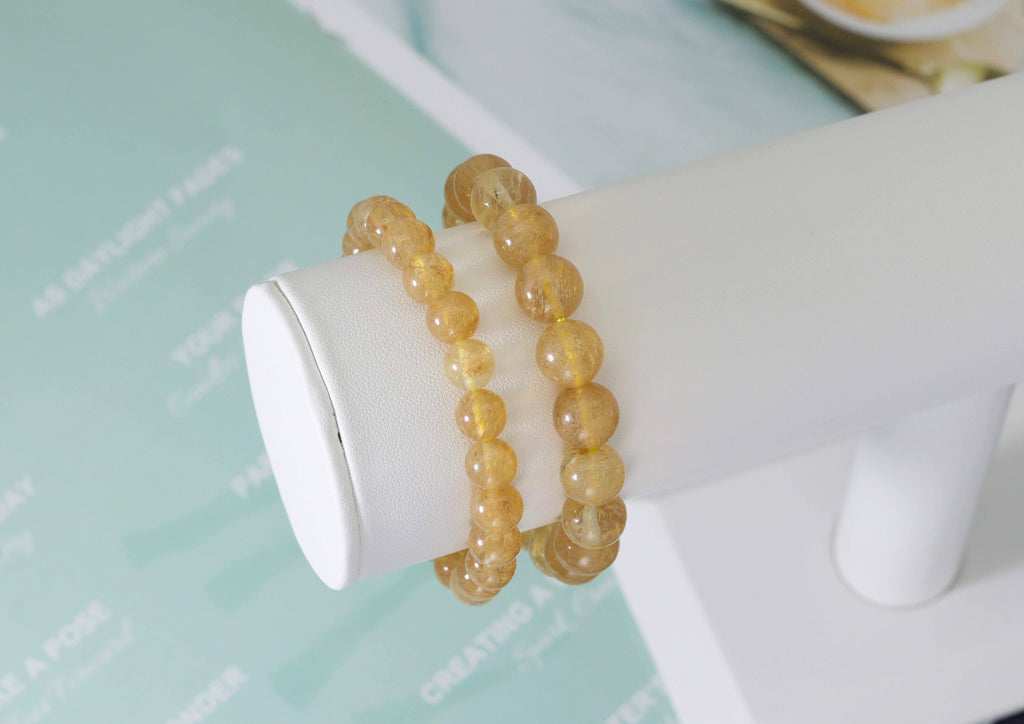 Yellow Quartz Stretchy Bracelet, Sku#EF108