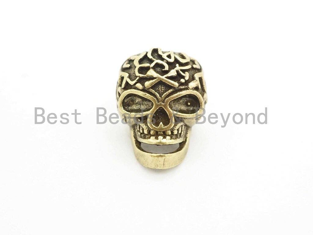 Antique Style Skull Mask Bead, For 550 Paracord Survival Bracelet, Men's Bracelet Beads, Paracord KeyChain Beads, 14x19x12mm, 1pc, sku#Y131