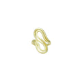 Plain Gold S Hook Shape Adjustable Ring, Sku#LX686