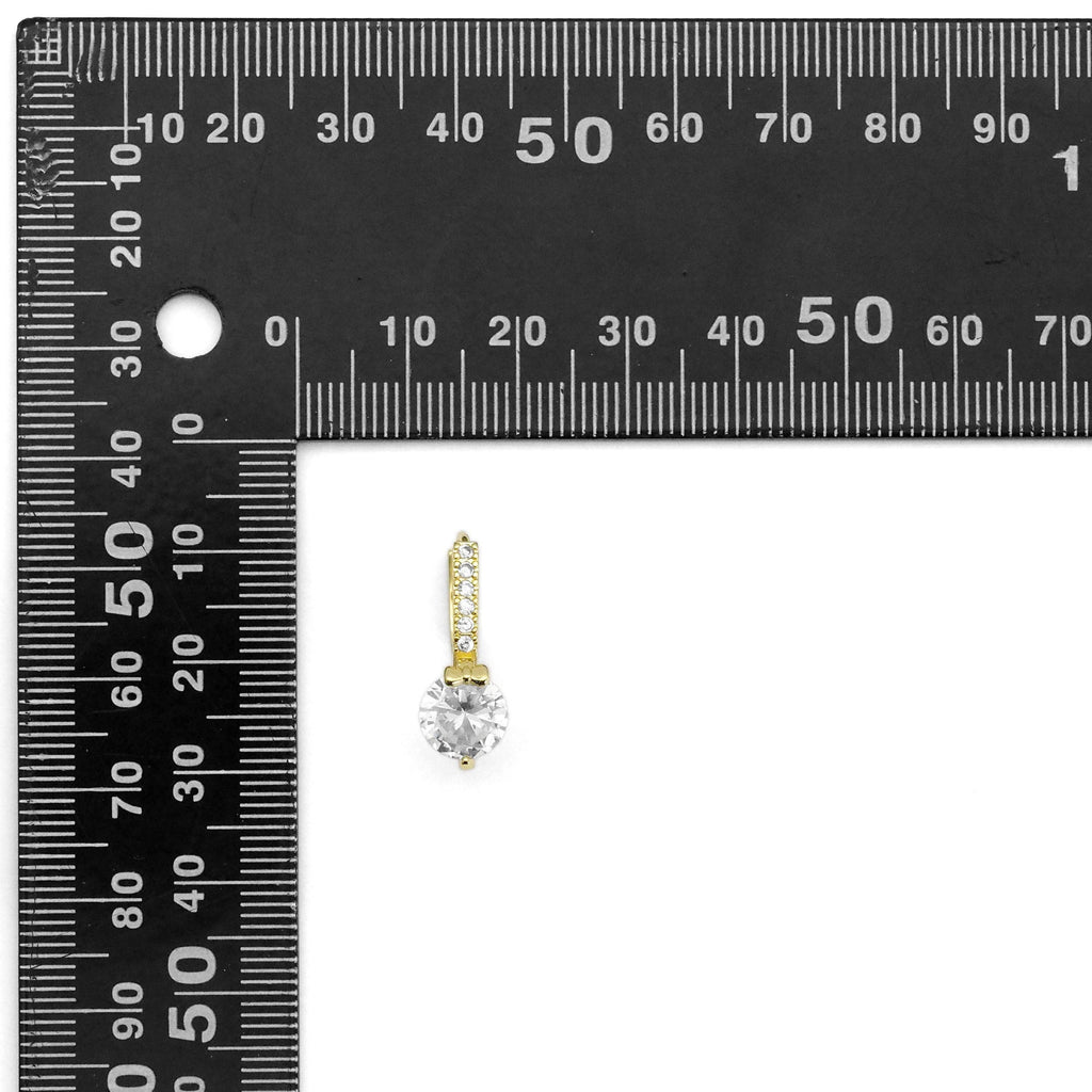 Gold Round CZ with small knot Hoop Earrings, Sku#Y793