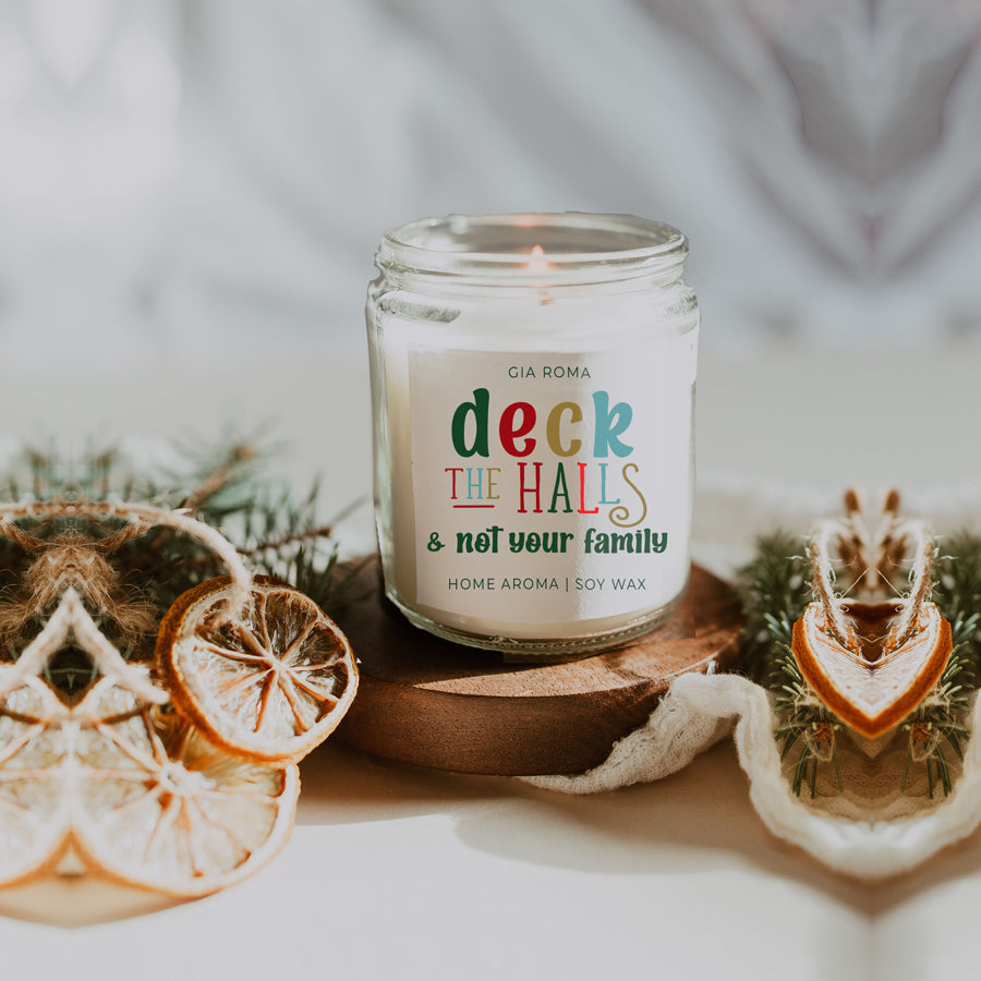 Deck The Halls Holiday Candle 9oz Clove Cinnamon Berry Plum Fir 50hr Burn