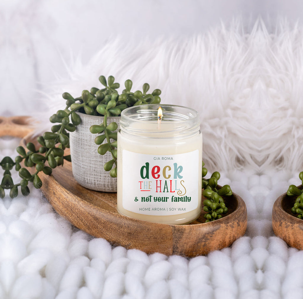 Deck The Halls Holiday Candle 9oz Clove Cinnamon Berry Plum Fir 50hr Burn