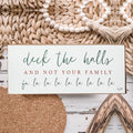 Deck The Halls Funny Christmas Wood Sign Handmade Tabletop Mantel Shelf Decor 10x4x1 Red Green