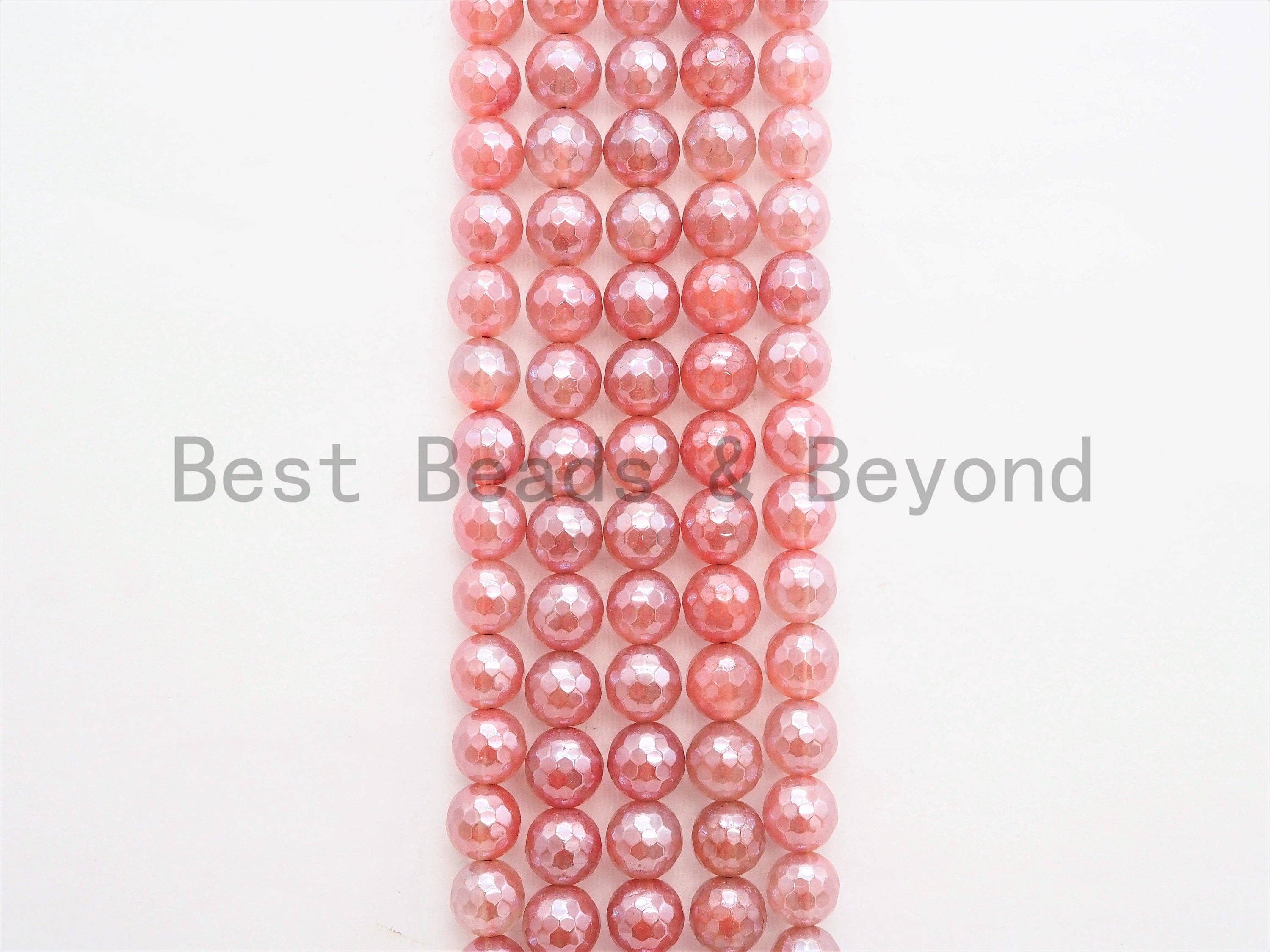 Mystic Silverite Plated  Pink Quartz Faceted, U342