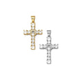 CZ Micro Pave Cross Shape Pendant, 18K Gold Filled Big CZ Cross Charm, Necklace Bracelet Charm Pendant, Sku#LK550