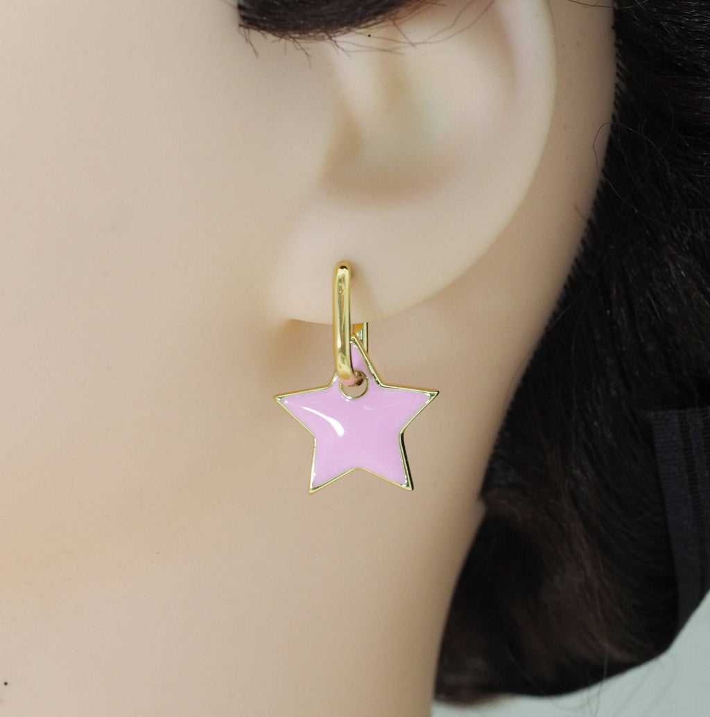 Gold Rectangle Hoop Earring, Sku#LX184