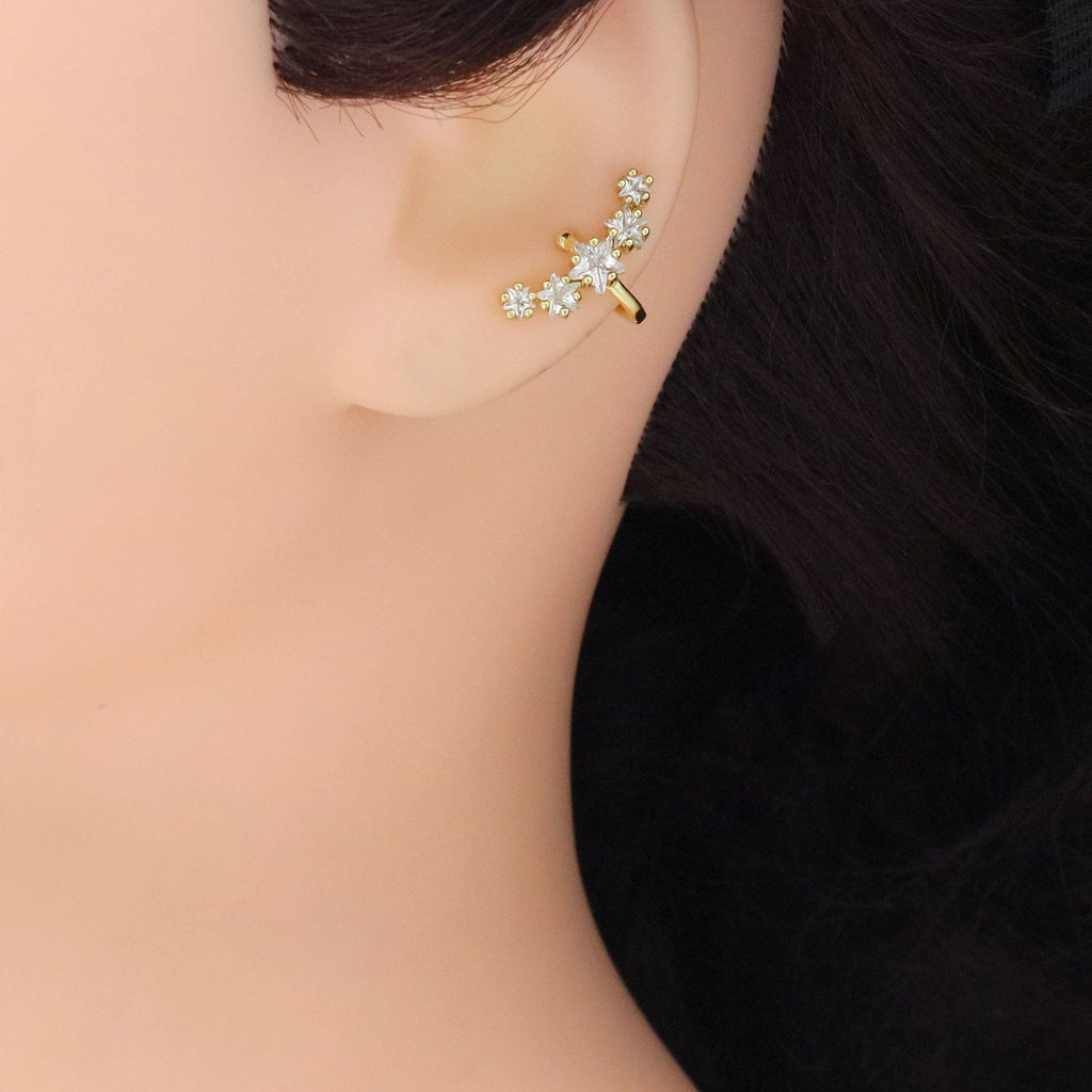 Crescent Moon Shape CZ ear cuff, Sku#LD557