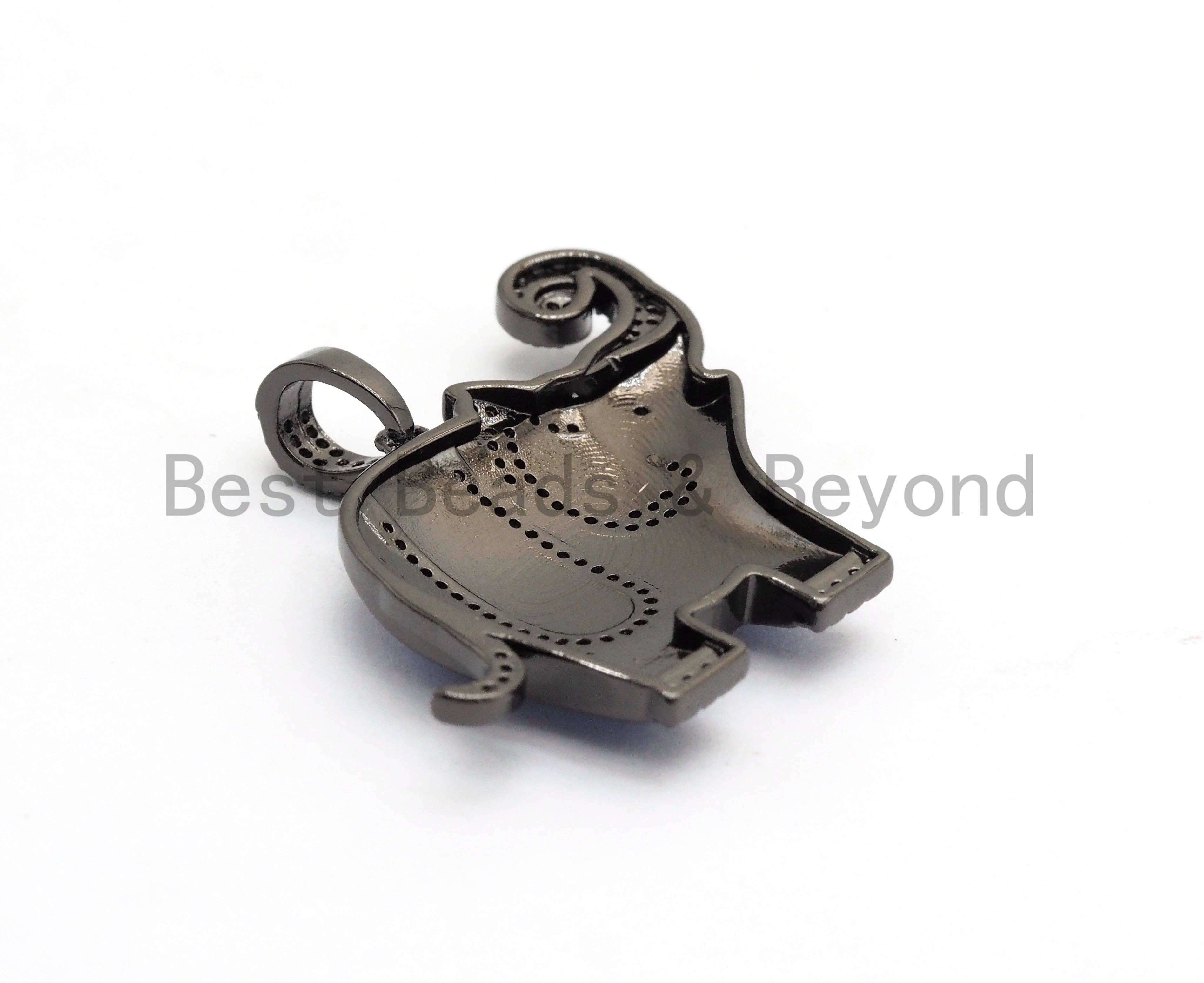 NEW Enamel Colorful Elephant Pendant,CZ Micro Pave Oil Drop Elephant pendant,Enamel pendant,Enamel Jewelry,33x41mm,sku#F569