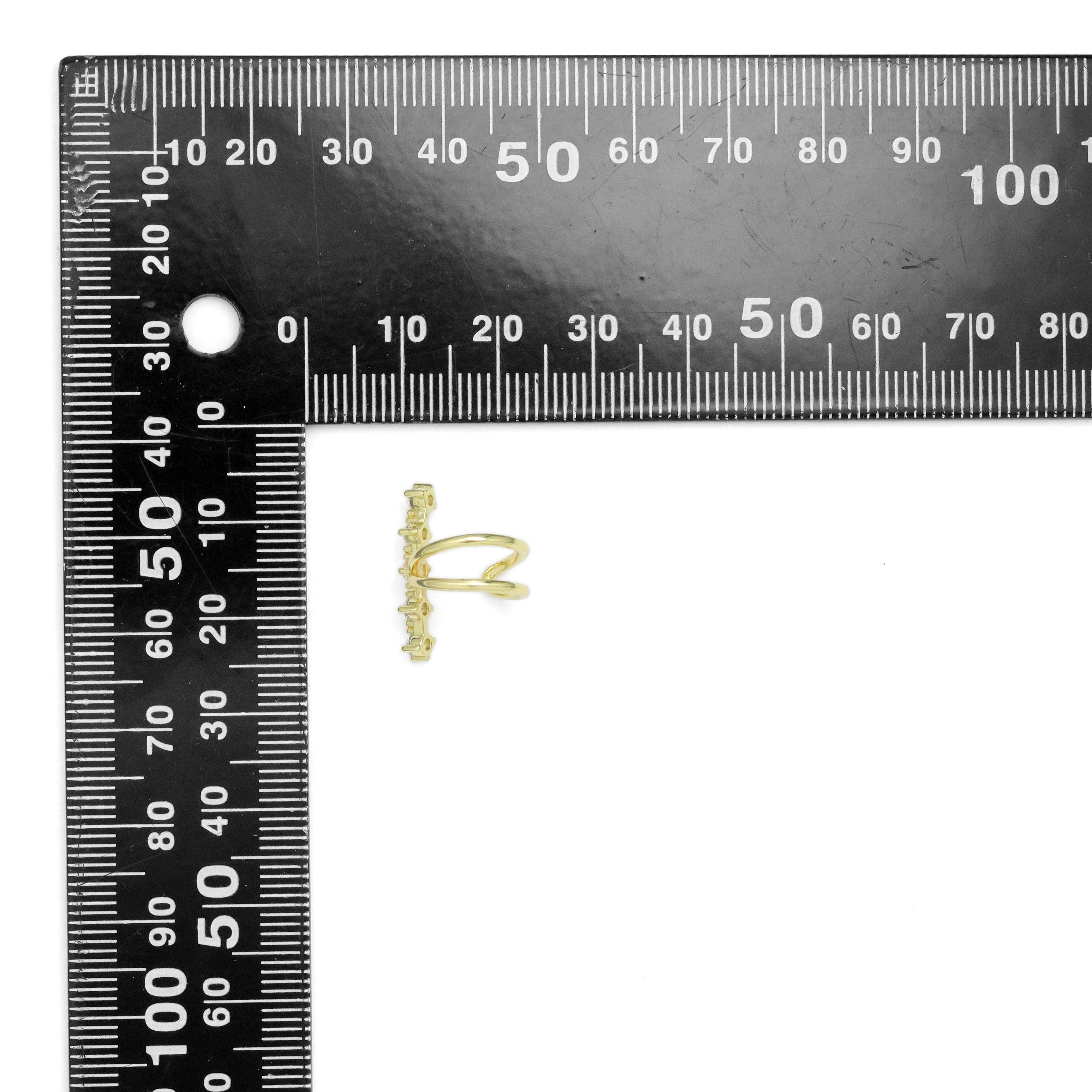 One Line CZ Click on Earring, Sku#LD556