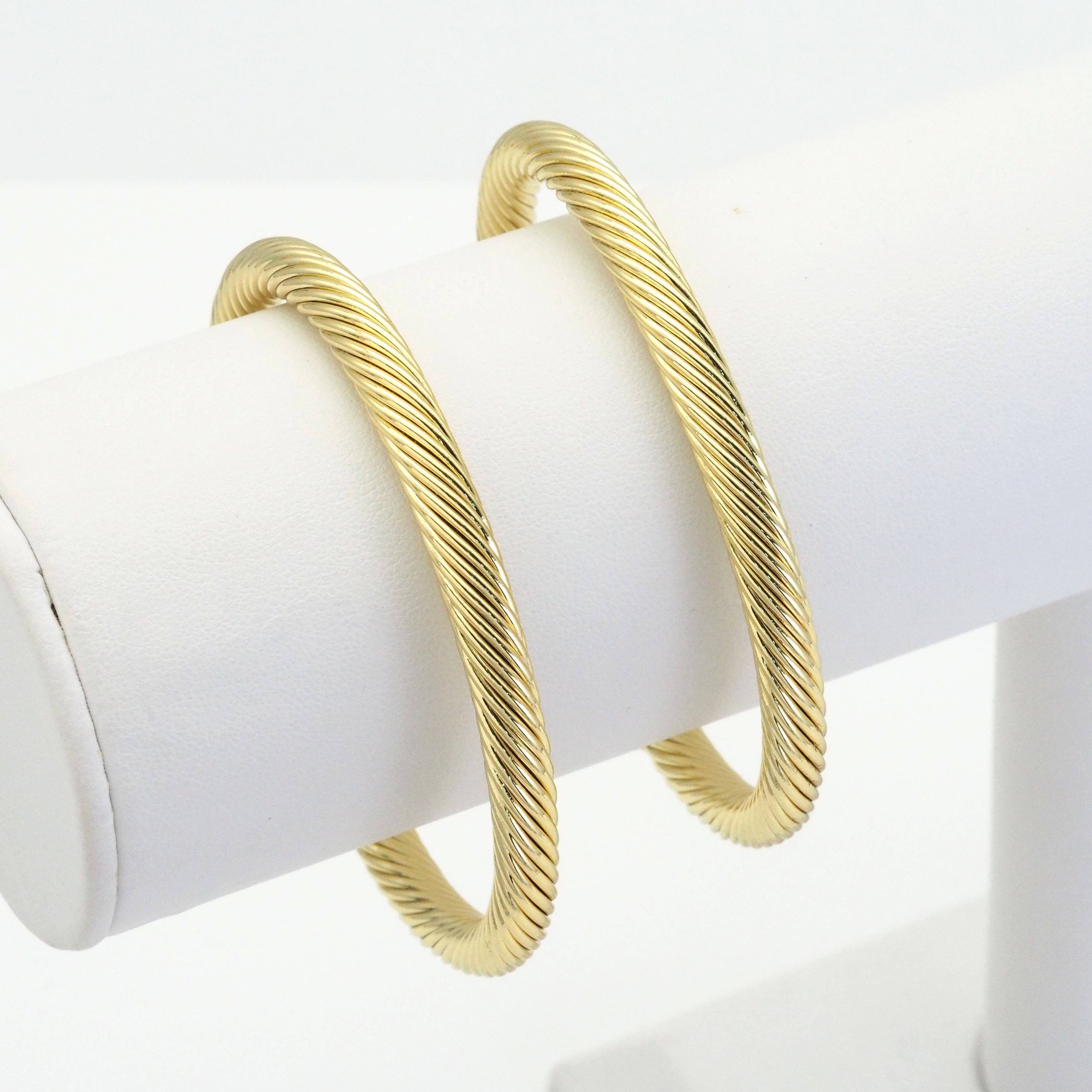 Gold Twisted Cuff Bracelet, Sku#LD415