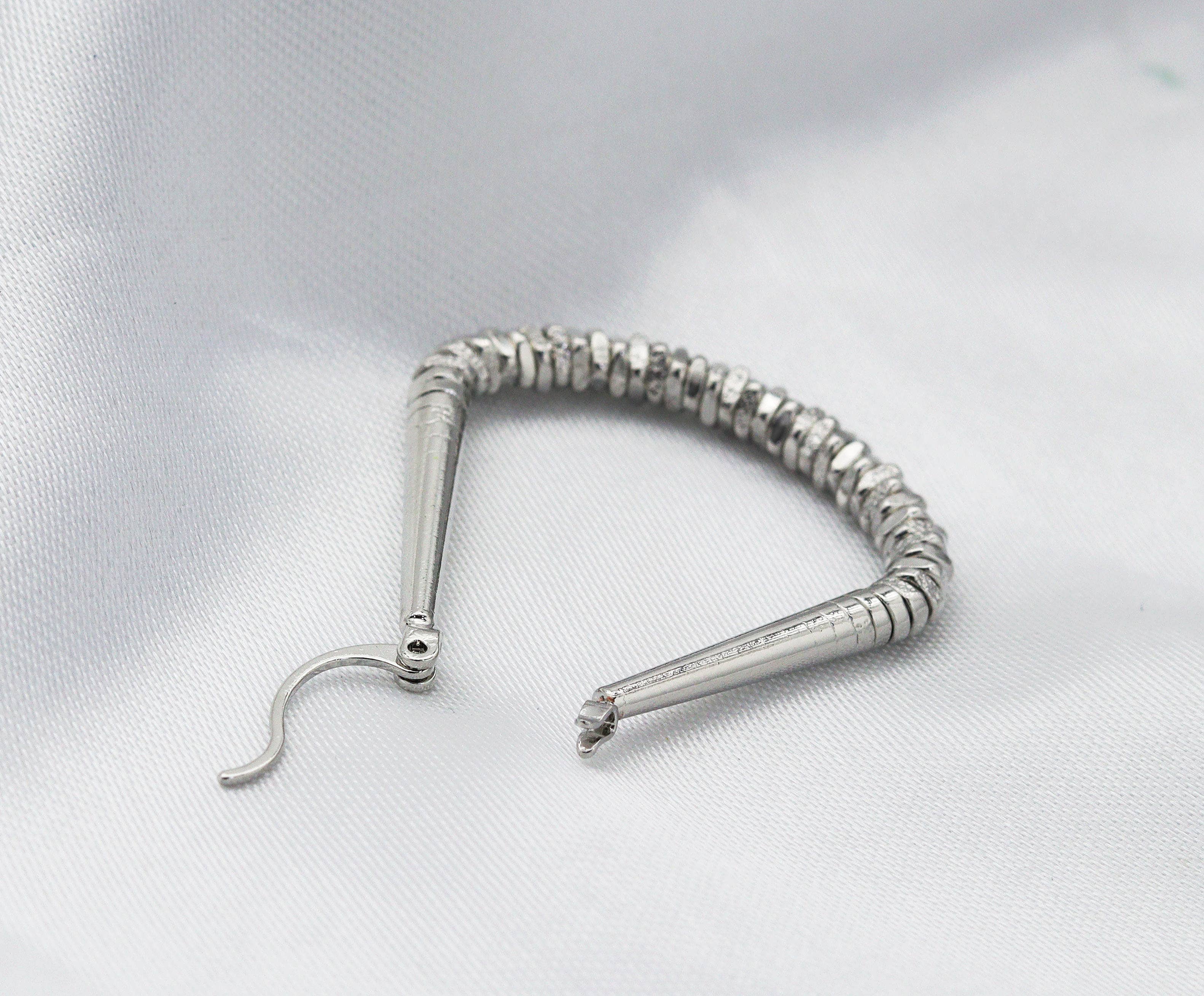Triangle Spike Huggie Hoop Earrings, Sku#B200