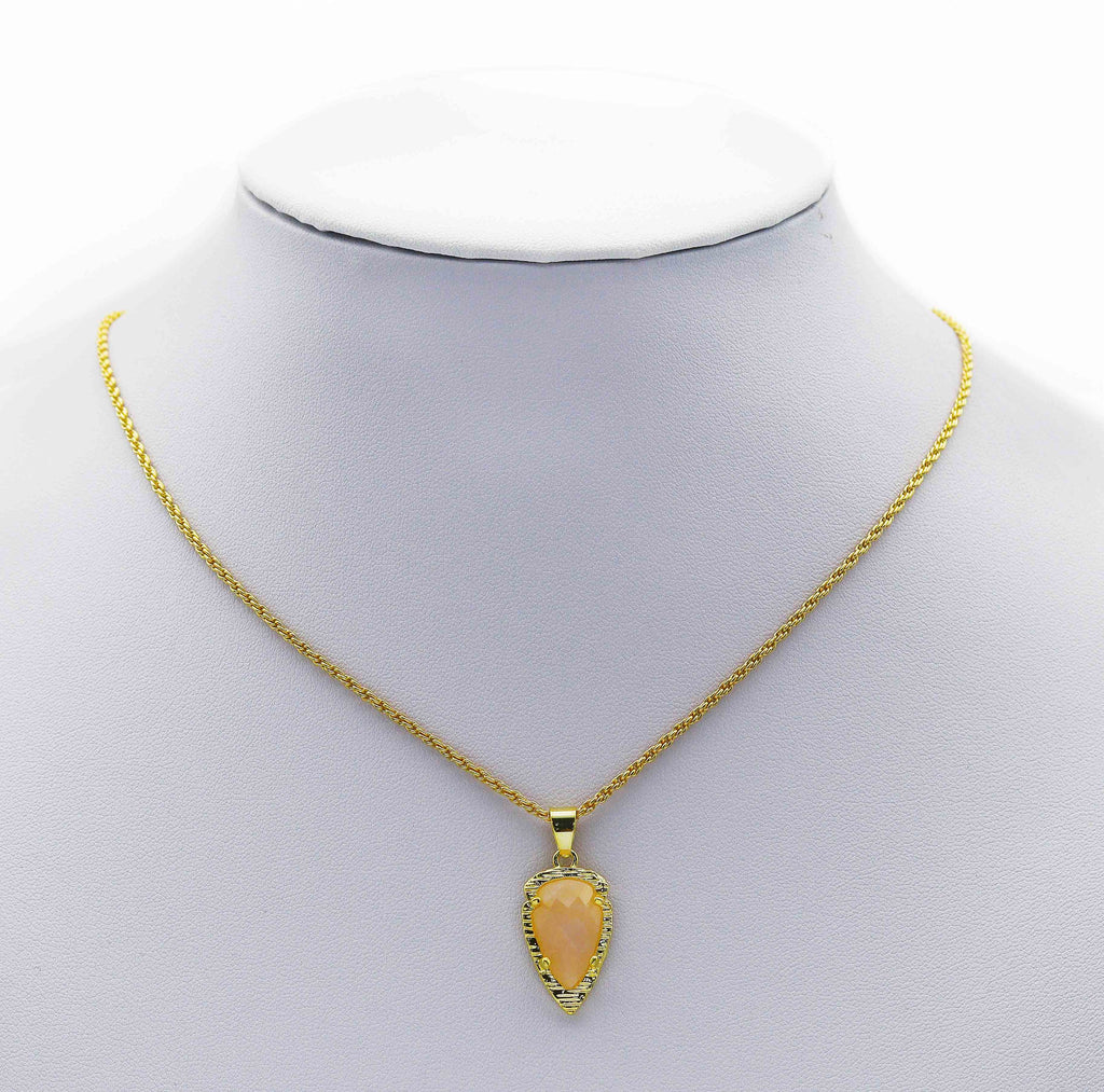 Gold Colorful Teardrop Gemstone Charm, Sku#LY08