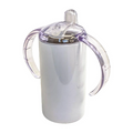 12oz Blank Sublimation kids Sippy Cup White Straight Stainless Kids Drinking Tumbler Water Bottles