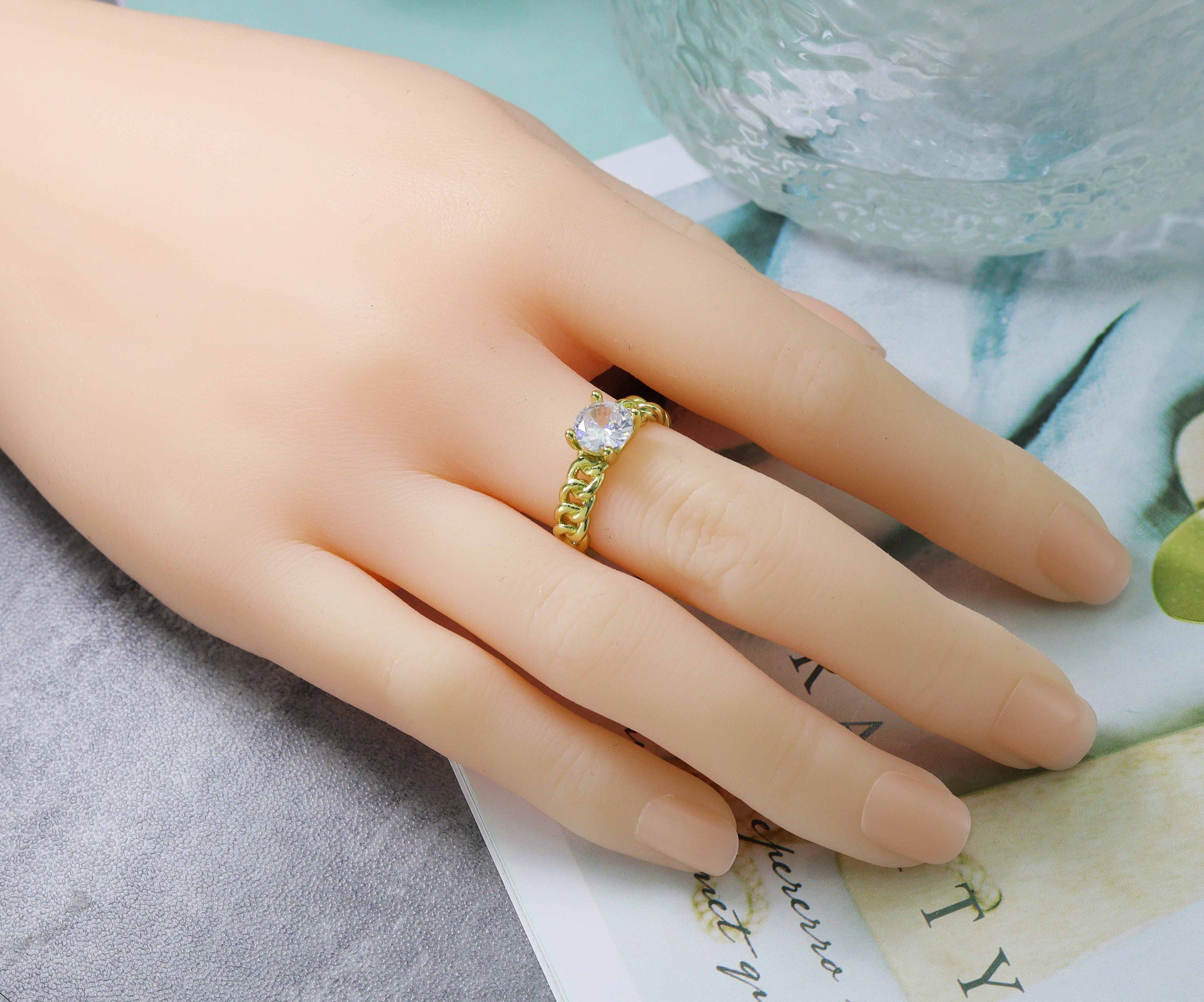 CZ Crown Adjustable Ring, Sku#B146
